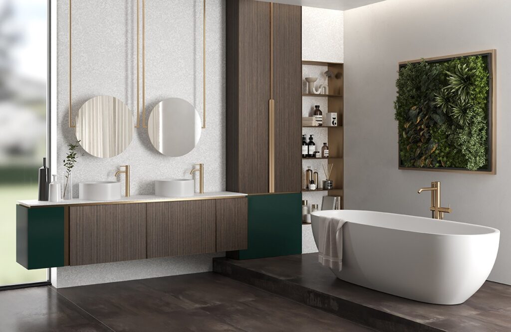 Bathroom Design Wet Areas Arpa H.P.L 0781 Verde Pino 4645 Tuet Caravella Dark a 1