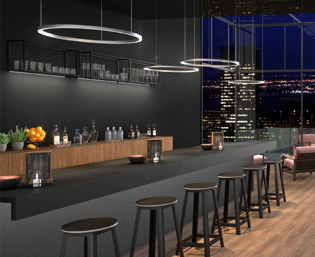 Ho.Re .Ca Design Bar Egger H.P.L. Melamine PerfectSense U999 TM28 Black Feelwood Lacquered TM 1