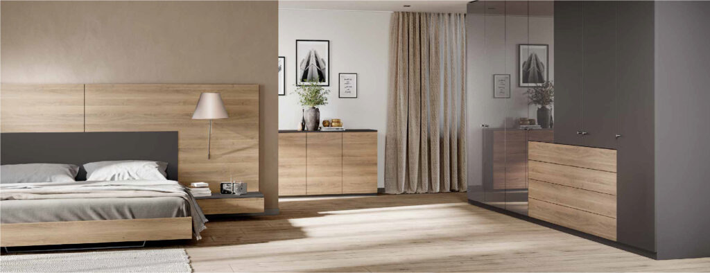 Interior Design Bedrooom Egger H.P.L. Melamine PerfectSense Lacquered H3311 TM28 Bleached Cuneo Oak