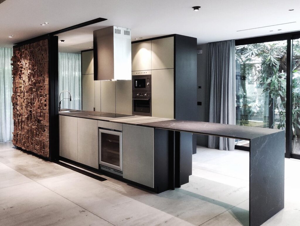 Kitchen Design CNC Concrete Effect Environmental Friendly