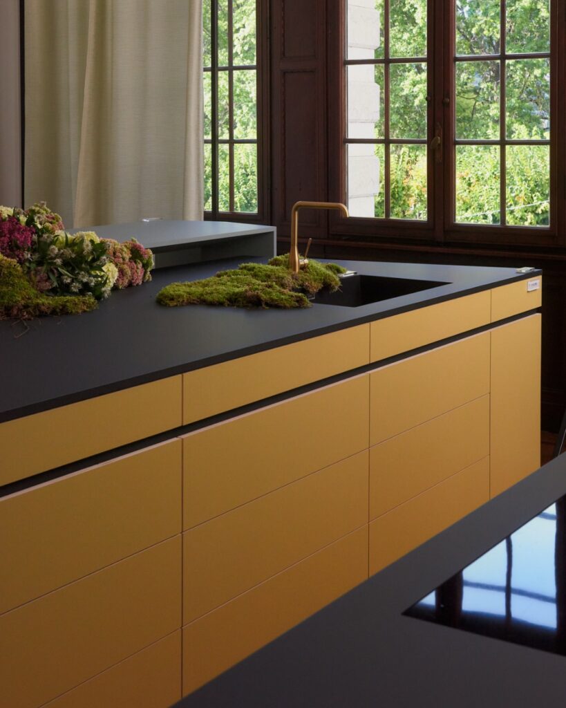 Kitchen Design Fenix NTM 0772 Giallo Kashmir Villa Casa Bianca Lake Como Design Festival