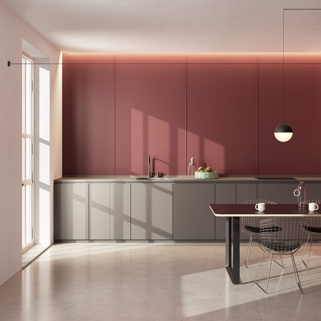 Kitchen Design Furniture Fenix X KIN Rosso Jaipur