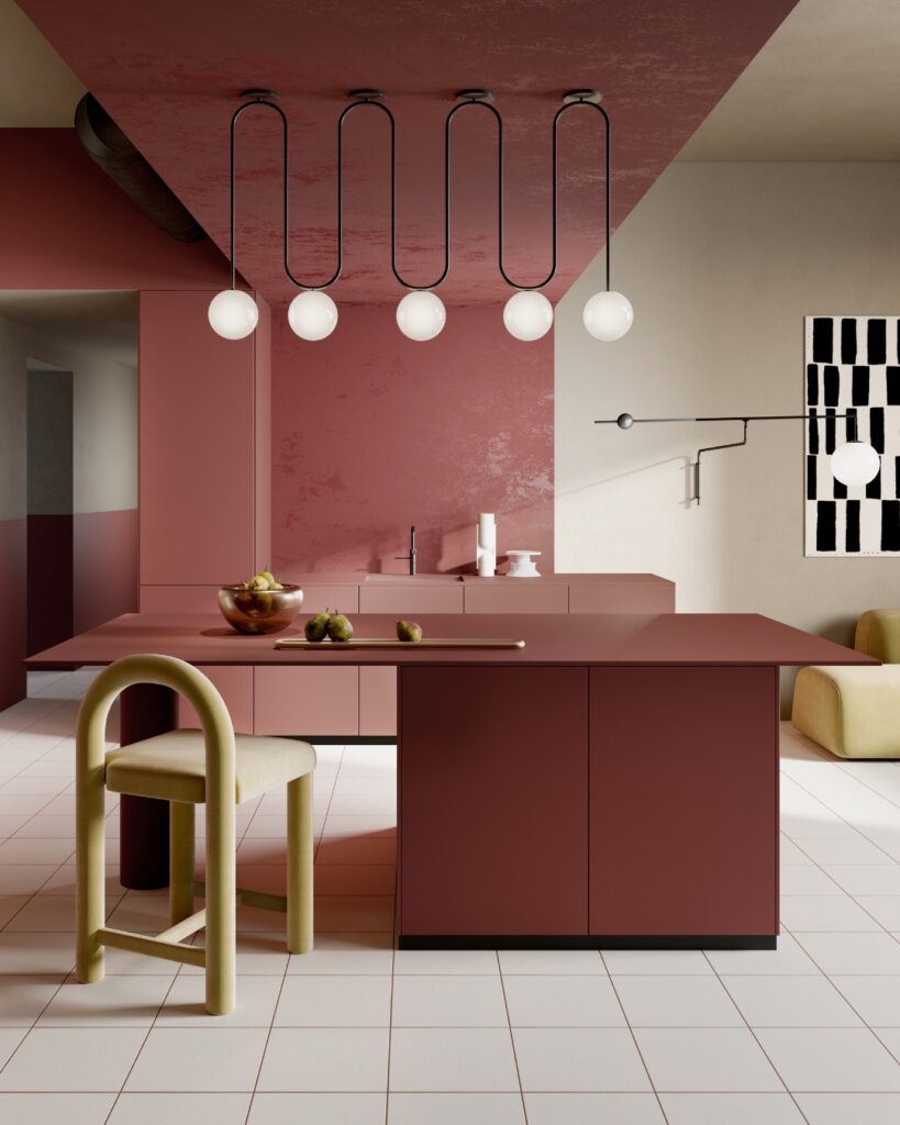 Kitchen Design Wall Covering Fenix X KIN Rosso Jaipur Brina