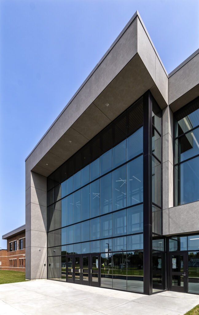 Exterior Education Sector Facade Trespa Meteon Compact West Chicago High School