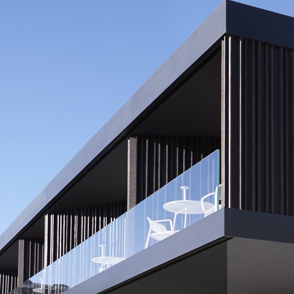 Exterior Ho.Re .Ca . Sector Facade Accoya Modified Wood Orta 5 Star Boutique Hotel Casa Fantini Architect Piero Lissoni b