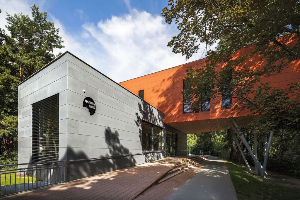 Exterior Office Design Facade Wall Cladding Swisspearl Authentic Patina Original P343 P070 Natural Park Pardubice e