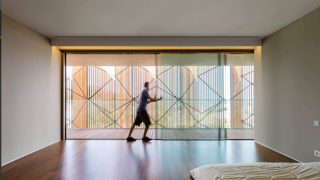 Exterior Residential Facade Battens Lunawood Thermowood Wall Cladding Beloura Portugal Contemporary House c