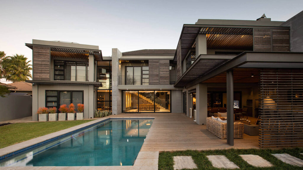 Exterior Residential Facade Lunawood Thermowood Wall Cladding South Africa Anthrop Archtects Pretoria naturally weathered a