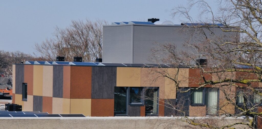 Exterior Residential Facade Trespa Meteon Compact Transformation from an office building to 28 apartments Hengelo e