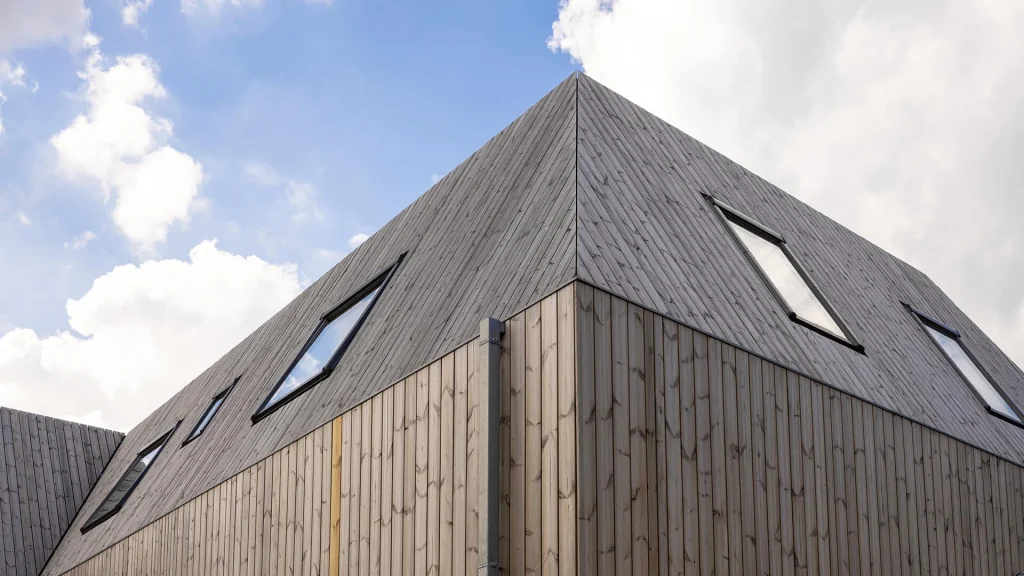 Exterior Residential Facade Wall Cladding Lunawood Thermowood Apartments in old Soest Netherlands b