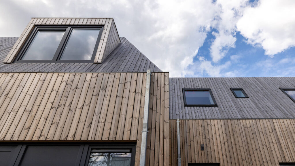 Exterior Residential Facade Wall Cladding Lunawood Thermowood Apartments in old Soest Netherlands c