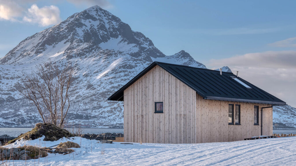 Exterior Residential Home Design Facades Lunawood Thermowood Private Cabin by VAG LOFOTEN StephenCitrone Wall Cladding product Luna UTS a