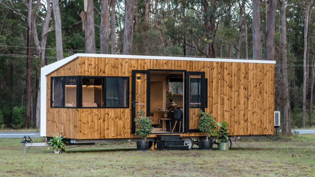 Exterior Residential Lunawood Thermowood Cladding Hauslain Tiny House c