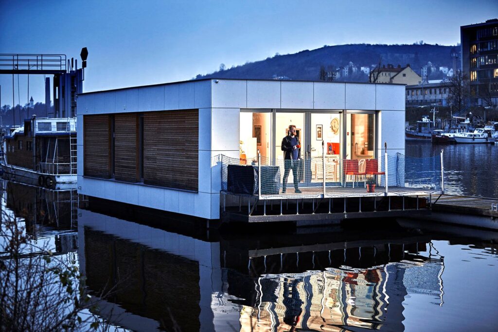 Exterior Residential Sector Facade Swisspearl Authentic Patina Original P222 House Boat Prag d